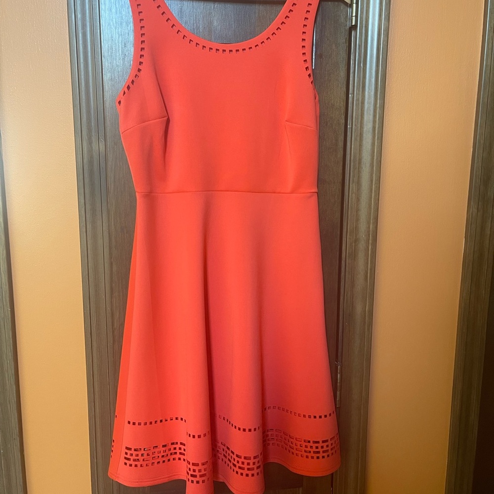 Elegant Orange Sleeveless Dress